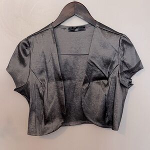 Elegant Dark Silver Women's Shrug